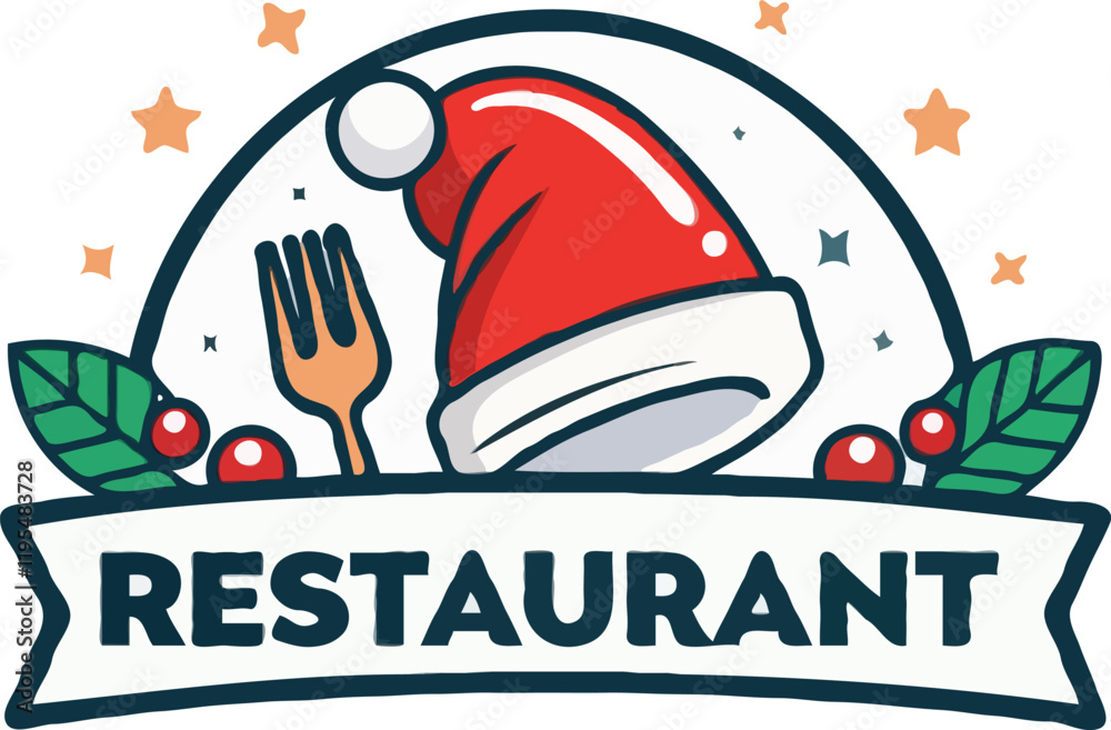 Fototapeta premium Luxury restaurant logo design featuring abstract and clean lines. Generative AI