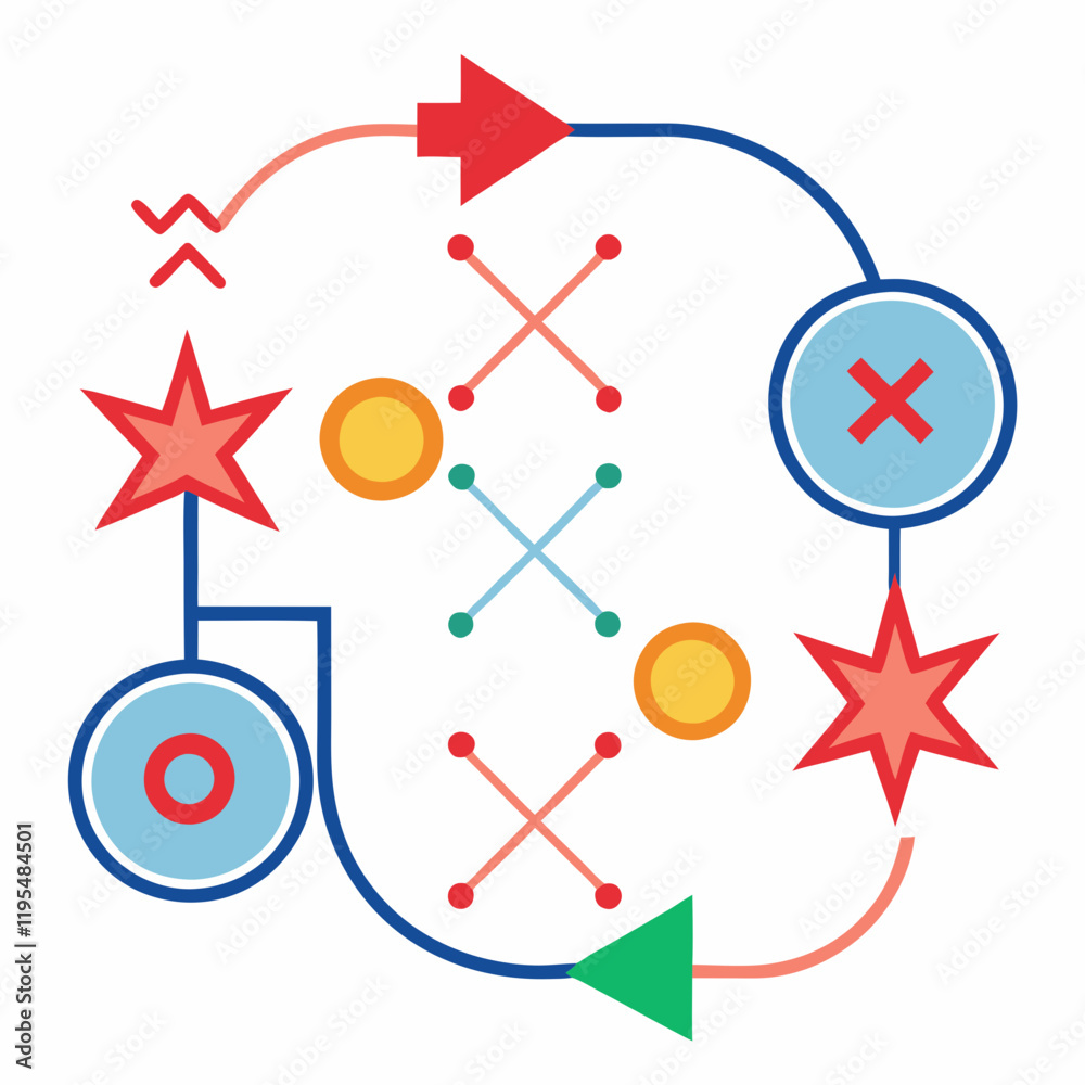 Three simple diagrams showing different strategic plays or movements using Three simple diagrams showing different strategic plays or movements using