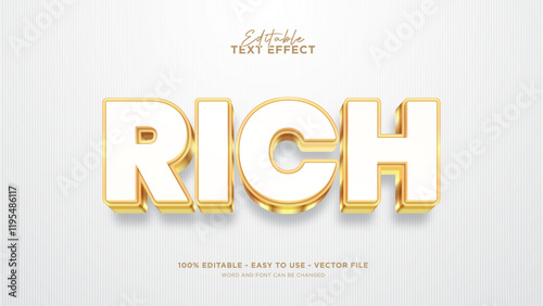Golden text effect, editable luxury text style effect