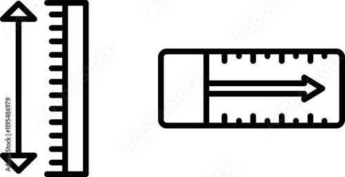 "Size Guide Icon Set: Measurement and Clothing Symbols"