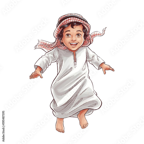 Character of  arabian child running