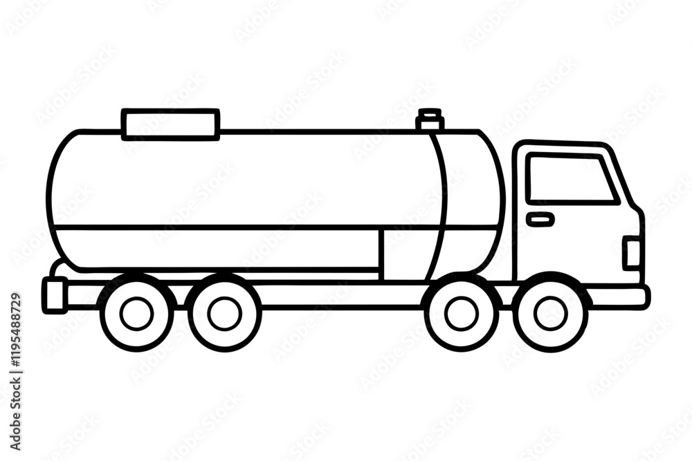 Minimalist Tanker Truck Vector Minimalist Tanker Truck Vector