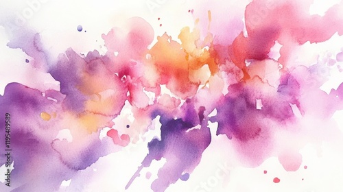 Vibrant abstract watercolor composition showcasing soft edges and gentle color transitions in a dreamy pastel palette