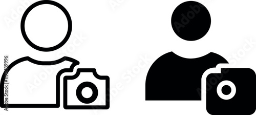 "User with Camera Icon Set: Photography Symbols Collection"