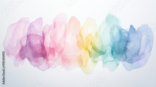 Vibrant pastel watercolor abstraction blending soft edges and delicate shapes in a harmonious display of flowing colors