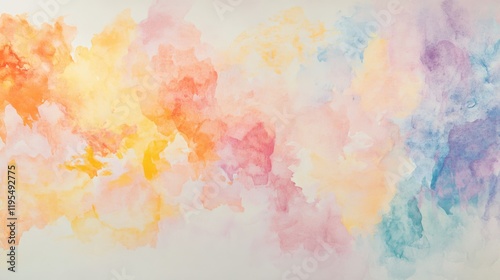 Vibrant pastel watercolor abstract with flowing shapes and seamless blending for creative inspiration