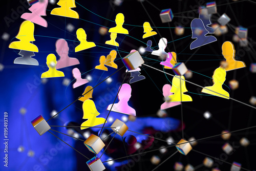 videoconference group of people talking in social network