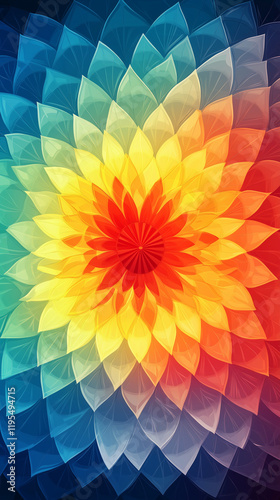 Radiant Abstract Sunburst Designs in Vibrant Gradient Colors