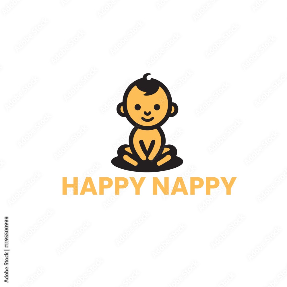 Fototapeta premium baby logo parent logo happy baby logo