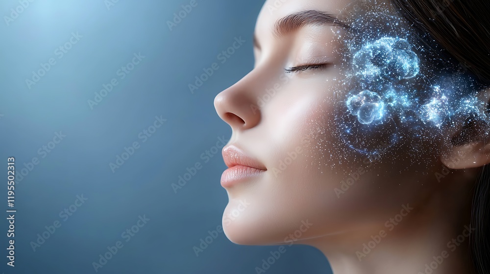 Visually captivating digital portrait depicting a serene and ethereal feminine presence with a glowing aura sparkling energy and a dreamy transcendent atmosphere Visually captivating digital portrait depicting a serene and ethereal feminine presence with a glowing aura sparkling energy and a dreamy transcendent atmosphere