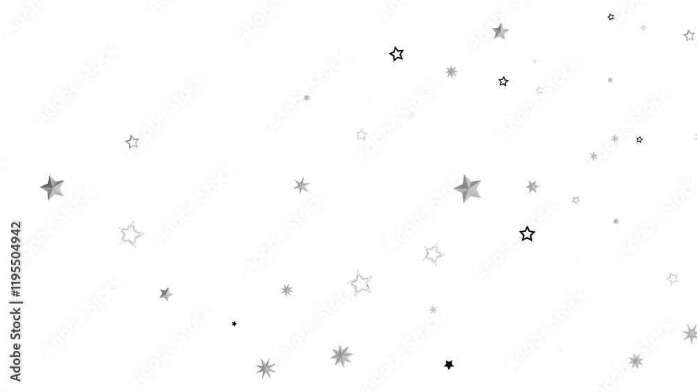 Obraz premium A digital illustration featuring white stars on a black background creating an abstract and cosmic starry night.