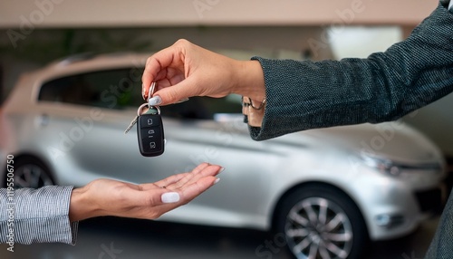 hands handing over car keys, AI generated