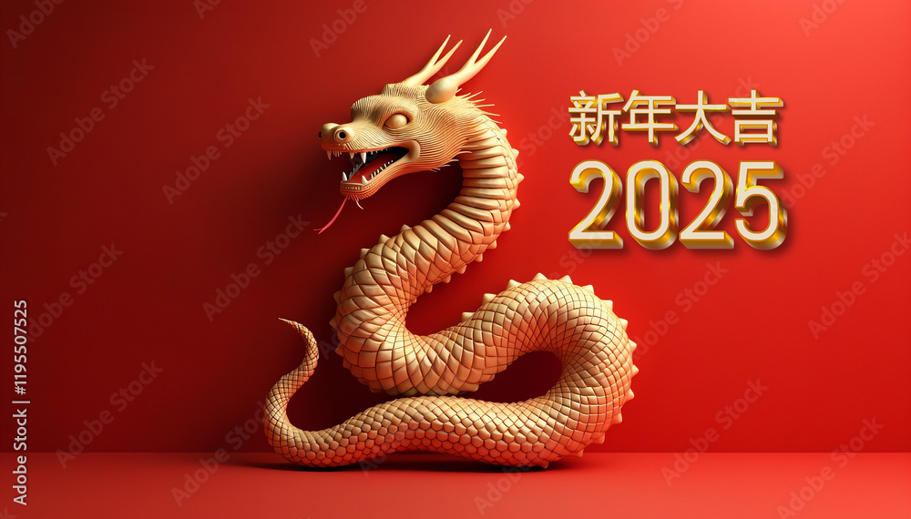 Fototapeta premium Happy Chinese New Year 2025