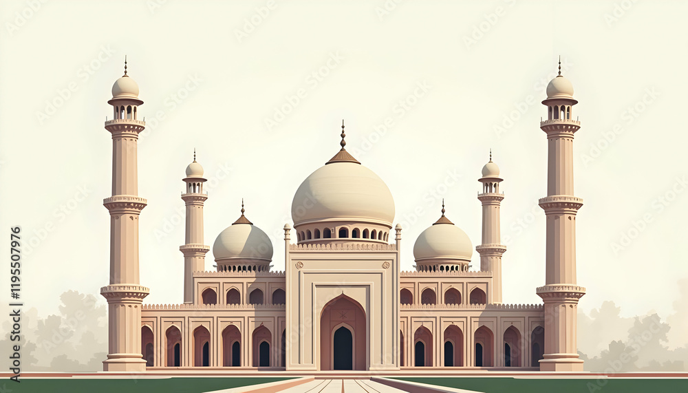 Fototapeta premium Majestic Mosque Architecture Elegant Islamic Building Design