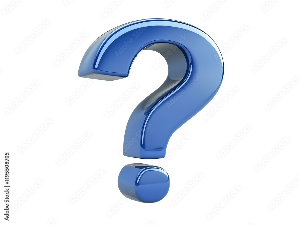 Isolated Blue 3D Question Mark Isolated Blue 3D Question Mark