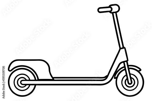 Minimalist Scooter Line Art