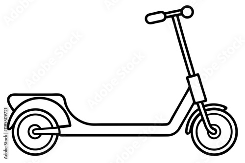 Minimalist Scooter Line Art