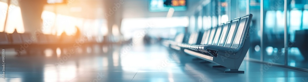 Abstract blue motion blur with bokeh, airport interior ambiance, travel inspiration, spacious design for banners and promotional materials Abstract blue motion blur with bokeh, airport interior ambiance, travel inspiration, spacious design for banners and promotional materials