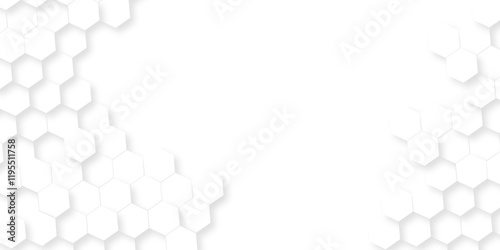 White Hexagonal Background. Luxury White Pattern. wallpaper Illustration. Futuristic abstract honeycomb mosaic white background. geometric mesh cell texture. modern futuristic wallpaper.