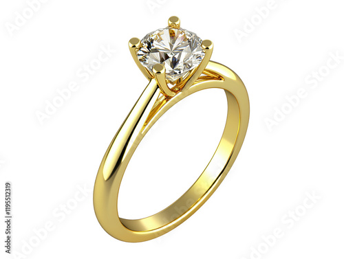 Isolated Golden Diamond Ring, Jewelry