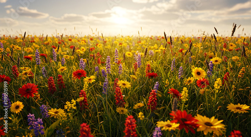 Colorful Wildflowers in a Meadow