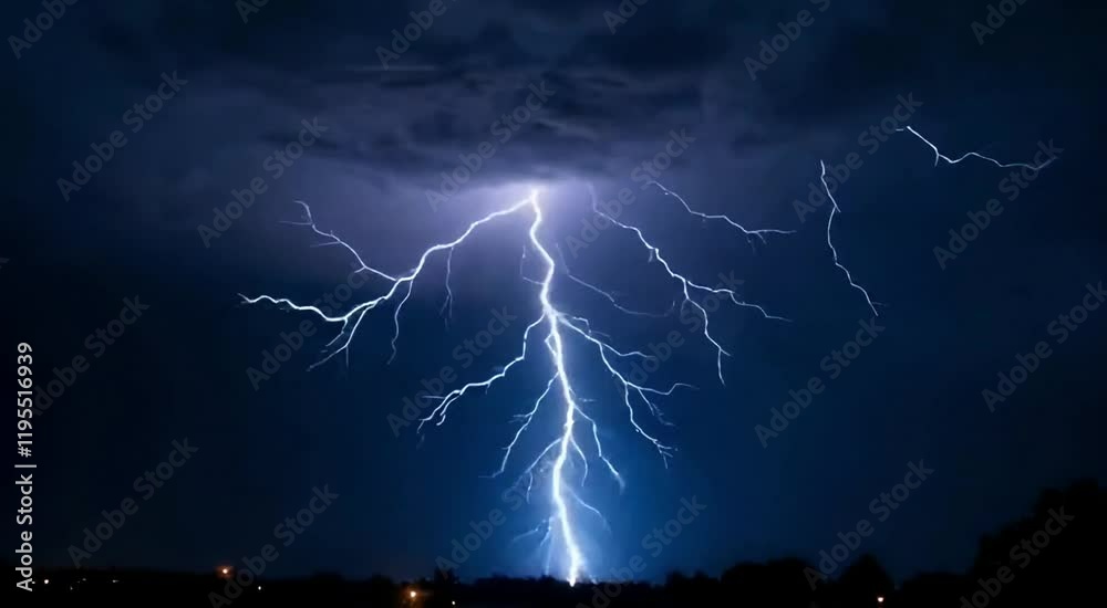 Thunderstorm with Lightning Bolts