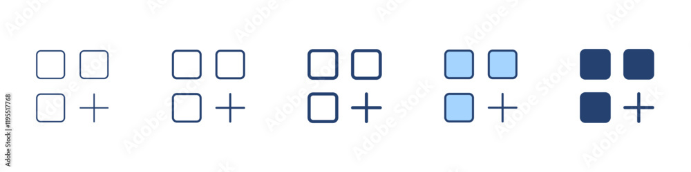 Fototapeta premium Add widget icon Symbol set collection