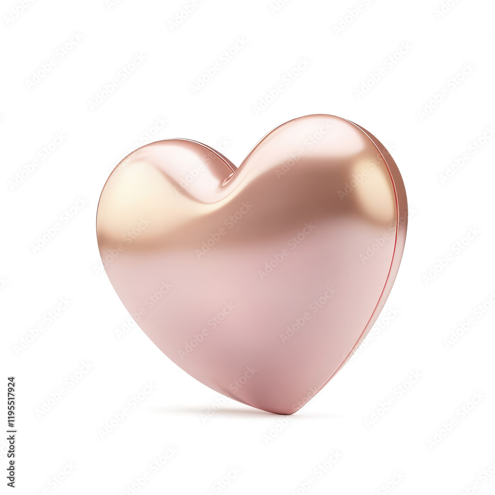 Rose gold heart icon, isolated on transparent background Rose gold heart icon, isolated on transparent background