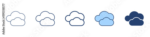 Cloudy icon Symbol set collection