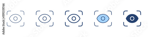Eye scan icon Symbol set collection