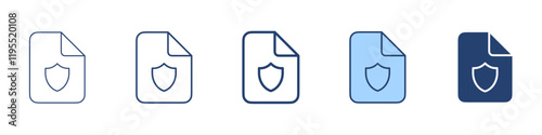 File protection icon Symbol set collection