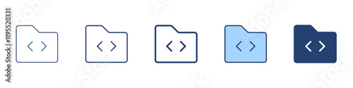 Folder code icon Symbol set collection