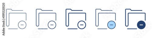 Folder remove icon Symbol set collection