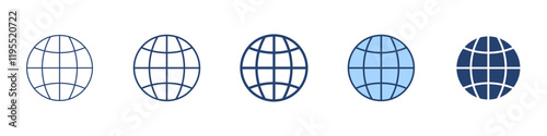 Globe icon Symbol set collection