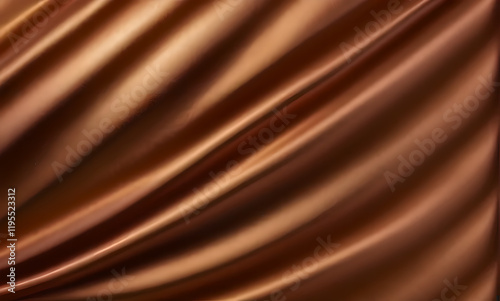 Luxurious background, shiny copper silk texture swaying abstractly