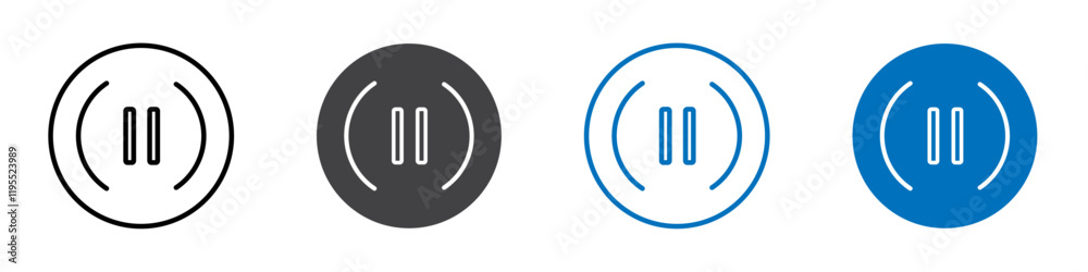 Pause music icon Symbol set collection Pause music icon Symbol set collection