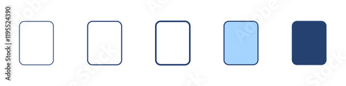 Rectangle vertical icon Symbol set collection