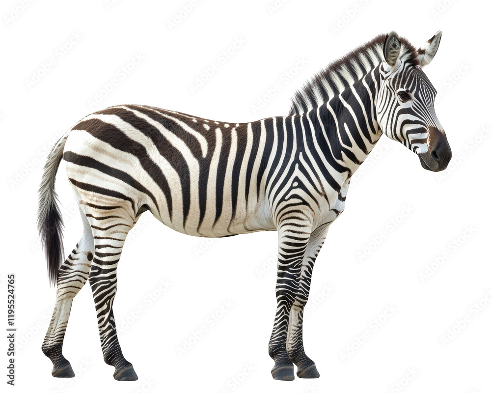 Fototapeta premium Isolated Zebra Side View