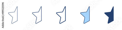 Star half icon Symbol set collection
