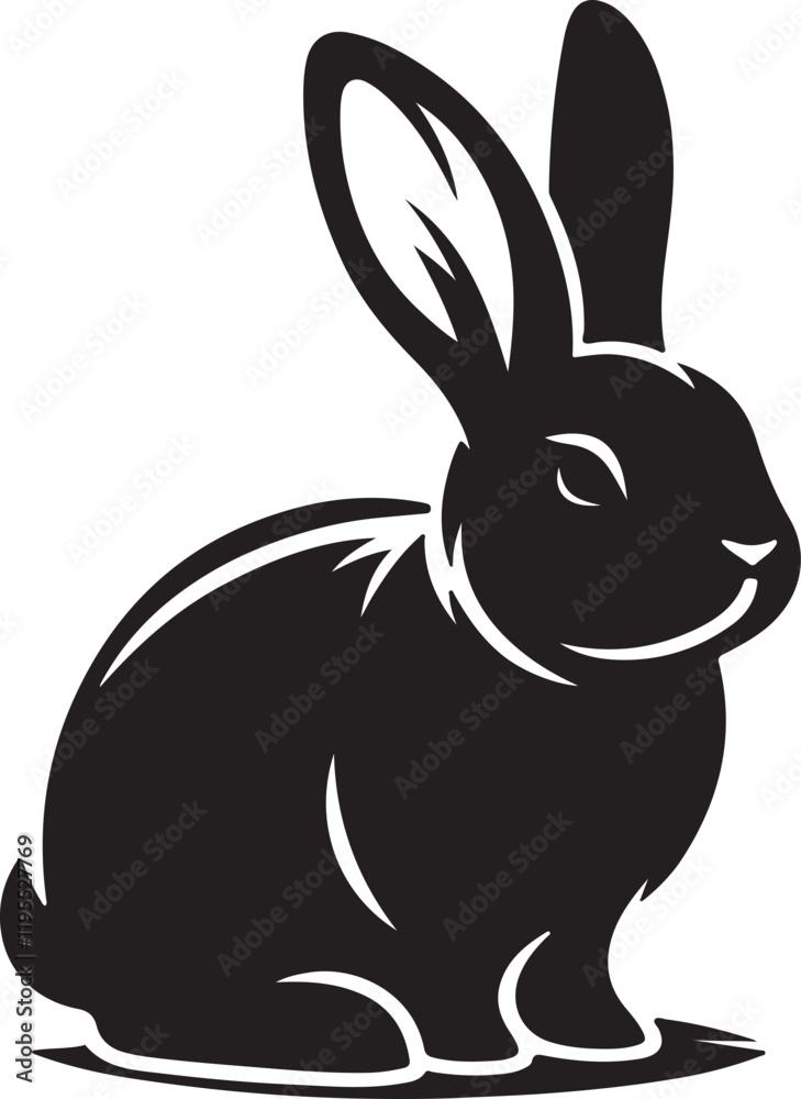 Fototapeta premium black rabbit illustration