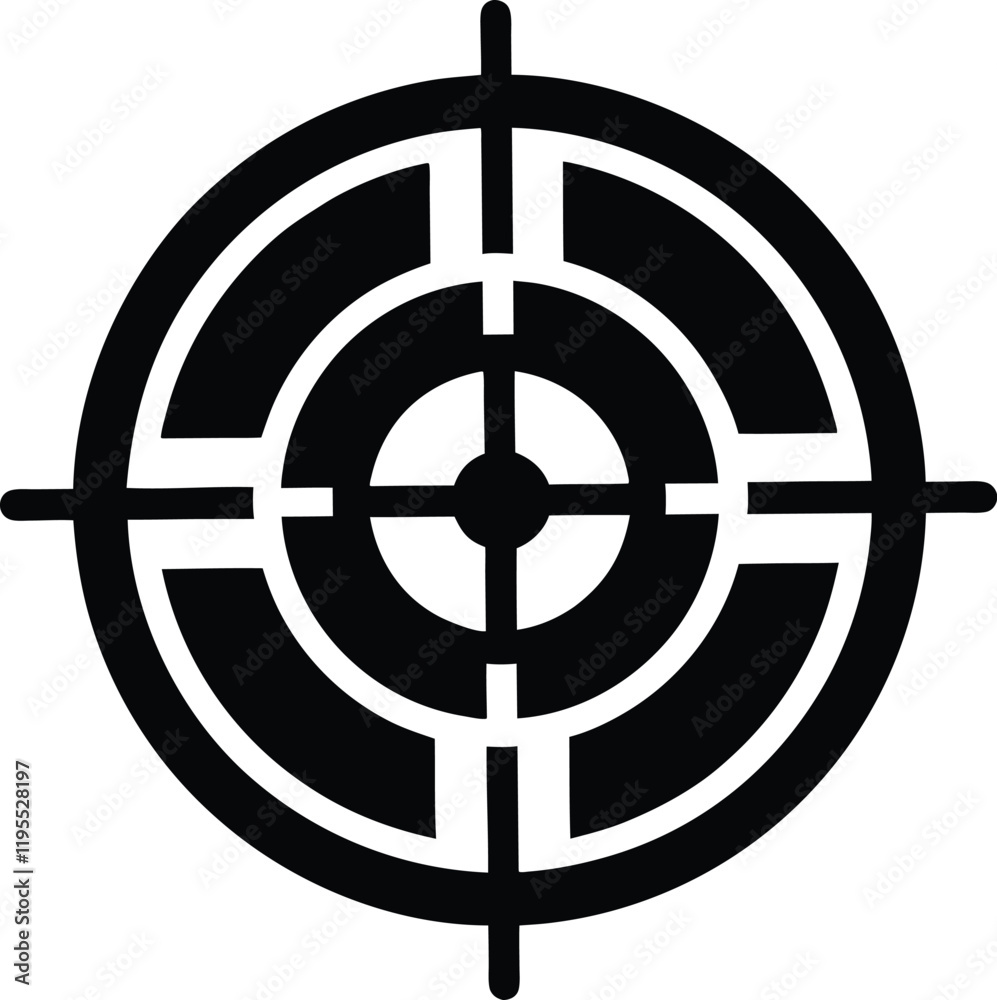 Crosshair gun target pointer icon silhouette, army rifle gun hunting shot pointer vector Crosshair gun target pointer icon silhouette, army rifle gun hunting shot pointer vector