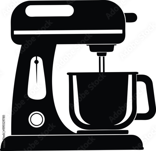 Electric blender mixer silhouette icon,Electric blender mixer  flat vector