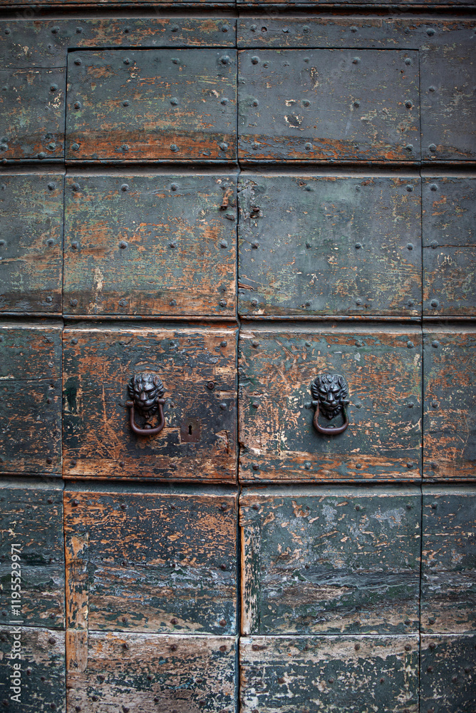 Patinated entrance of an Italian Palace Patinated entrance of an Italian Palace