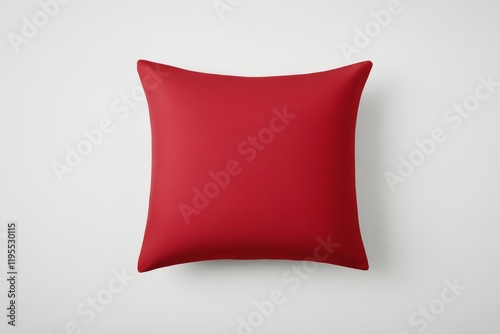 A simple red cushion on a light background, showcasing a modern design perfect for home decor.