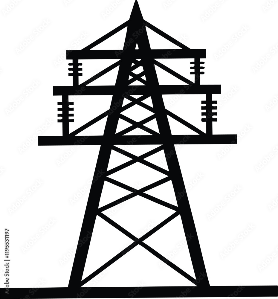 Electricity tower silhouette,Electricity tower vector iocn Electricity tower silhouette,Electricity tower vector iocn