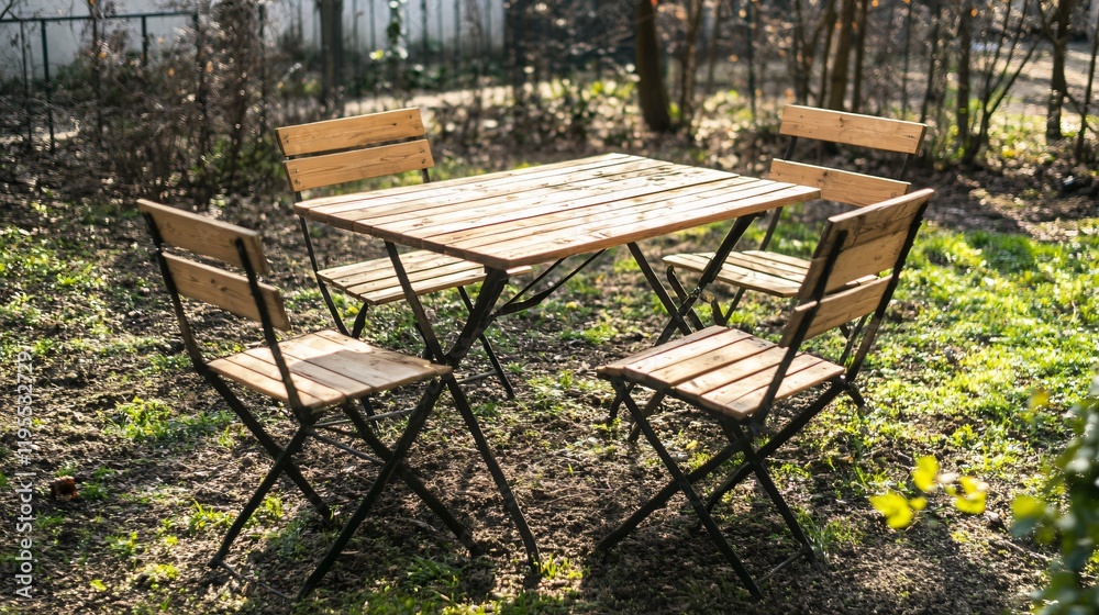 Sunny Garden Wooden Table and Chairs Set Sunny Garden Wooden Table and Chairs Set