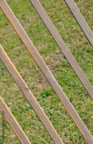 Wooden fence with grass