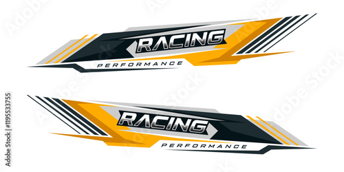 Side body graphic sticker design for car vectors. design stripes sports for car wrap. racing decals for tuning.