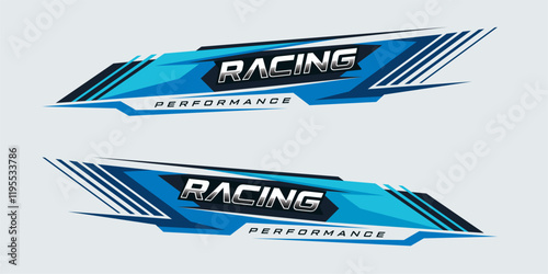 Side body graphic sticker design for car vectors. design stripes sports for car wrap. racing decals for tuning.