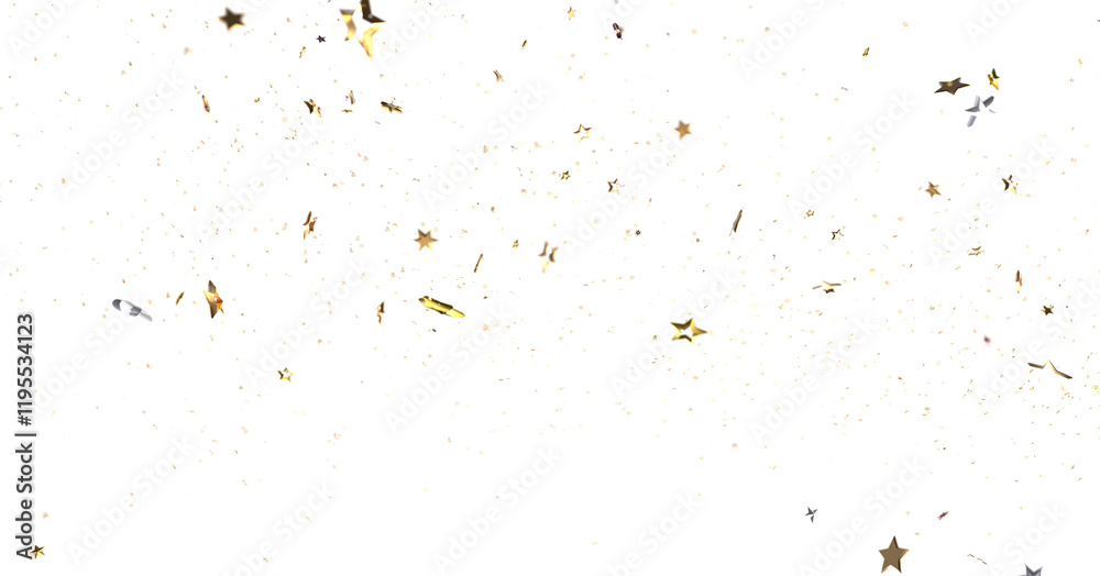 Fototapeta premium Dazzling 3D Illustration: Witness a Downpour of Golden Stars